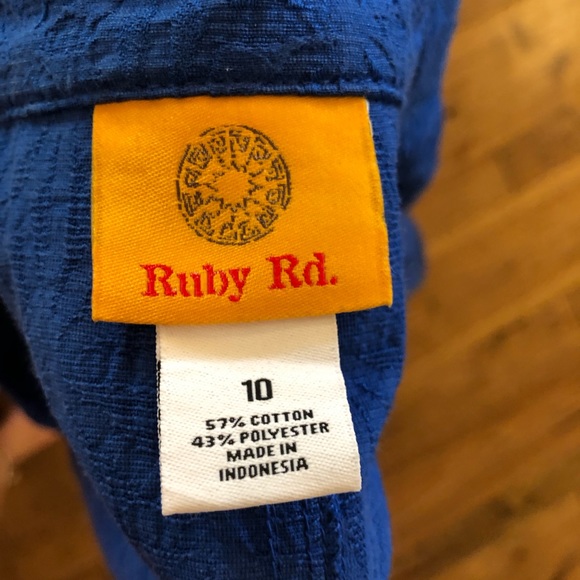 Blue embossed cotton/polyester jacket - Picture 2 of 4